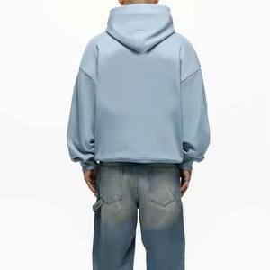 Sweat à capuche bleu surdimensionné confortable pour hommes et femmes avec coupe ample et tissu doux pour un usage quotidien - Product Image 6