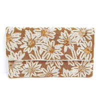 Sac à main perlé de mariée en polyester de qualité supérieure et pochette tendance personnalisée en blanc de l'Inde par glowin fashion