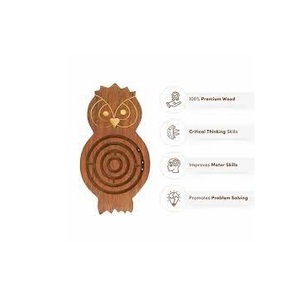 Jeu de labyrinthe en bois en forme de hibou fait à la main de luxe avec laiton de haute qualité pour le plaisir des enfants au printemps été automne hiver! - Product Image 6