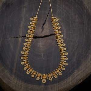 Antique-Style <b>Necklace</b> 177831 Gold Plated Zinc Alloy Geometric Crown Pattern Diamond Beads Religious-Ethnic Style for Weddings - Product Image 2