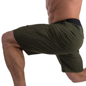 Pantalones Cortos Deportivos Geométricos Negros y Morados para Hombre, de Secado Rápido, con Cordón en la Cintura, Tejido de Poliéster, Corte Medio - Product Image 4