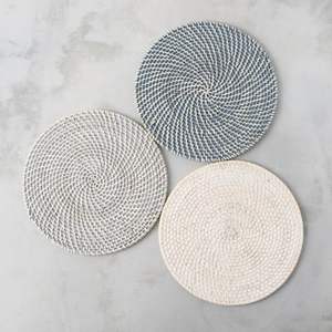 Vente en gros d'assiettes en rotin écologiques élégantes plantes à motifs pour les dîners de luxe - Product Image 1