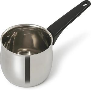 Cafetera turca de cobre con mango de madera, Cezve, calentador de leche, olla para derretir mantequilla para preparar café en la cocina - Product Image 5