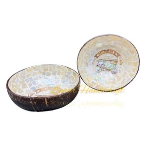 Juego de cuencos de cáscara de coco natural hechos a mano, cuenco redondo ecológico, cuchara, cubiertos para ensalada de frutas, fideos a granel hechos en Vietnam - Product Image 5