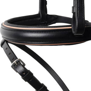Brida con banda de nariz curvada de cristal-Equipo ecuestre de calidad acolchado Rosa Personalizar caballo Equino profesional de lujo - Product Image 3
