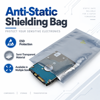 Sac antistatique métallique à fermeture éclair imprimé en gravure pour protection ESD, idéal pour ordinateurs, écouteurs et projecteurs (Argent)