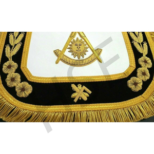 NOUVEAU TABLIER MAÇONNIQUE BRODÉ À LA MAIN PAST MASTER AVEC COL ET JEWEL-HSE - Product Image 2