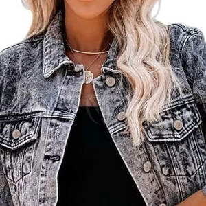 Quick Dry Breathable Knitted Canvas <b>Women</b> Jeans <b>Jacket</b> Winter Eco-Friendly <b>Lightweight</b> for Online Sale - Product Image 6