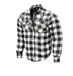 Veste en flanelle de moto blindée CE pour homme Doublure en Kevlar Chemise de conduite décontractée avec fermeture à glissière et boutons Fabricant en gros - Product Image 3