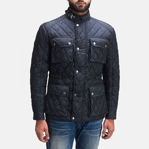 Veste matelassée pour homme style streetwear, en polyester/nylon, à capuche, manches longues, chaude, durable, imperméable pour l'hiver - Product Image 1