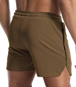 Shorts de sport pour hommes avec poche zippée, légers, pour la salle de sport, la course à pied, sans doublure, musculation, logo personnalisé, vente en gros directe d'usine - Product Image 5
