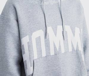 ชุดวอร์มผ้าคอตตอนผ้าโพลีเอสเตอร์แบบสวมศีรษะกางเกงทรงหลวมมีฮู้ดสำหรับผู้ชาย - Product Image 4