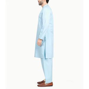 Nuevo Salwar Kameez Azul Cielo 2026 para Hombre con Adornos de Botones Plateados en el Cuello, Ofrece un Aspecto Festivo y Vibrante - Product Image 5