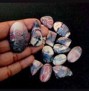 คริสตัลแจสเปอร์พอร์ซเลนธรรมชาติ 100% คุณภาพสูง รูปทรงคาโบชอง สำหรับทำสร้อยคอ เครื่องประดับ-ขายส่ง - Product Image 2