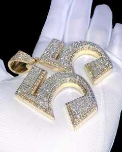 Colgante Hip Hop Personalizado de Moissanita, Corte Baguette de 20 Quilates, Chapado en Oro, Joyería Elegante para Hombre y Mujer, Plata de Ley 925 - Product Image 2