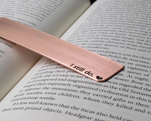 marcapáginas de cobre hecho a mano, marcapáginas personalizado, regalo único de aniversario, regalo para amantes de los libros, regalo romántico para lectores - Product Image 4