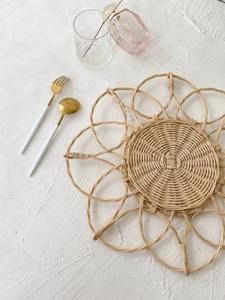 Flower Rattan Placemat Eco friendly products Made in Vietnam Placemat <b>Table</b> decoration Wholesale - Product Image 6