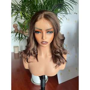 Peluca de Cabello Humano 100% Virgen, Color Chocolate Marrón, Rizado, con Frente de Encaje, Estilos de Ondas Corporales y de Agua, Calidad de Salón, 40 Pulgadas de Largo - Product Image 2