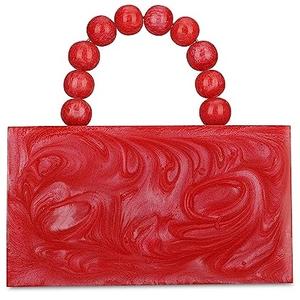 Greatest Mother of Pearl Resin <b>Clutch</b> <b>Embellished</b> with Metal & Stone Embroidery Elegant Ladies Handbag for Evening Occasions - Product Image 4