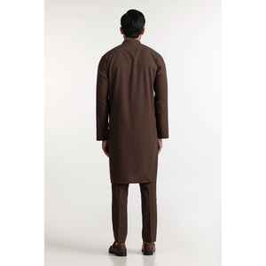 ชุดสูทผู้ชายสีน้ำตาลสไตล์คลาสสิก กระดุมแถวเดียว สำหรับธุรกิจและงานแต่งงาน ปิดด้วยกระดุม ความยาวแบบยาว ลายพิมพ์-SK-S24-070 - Product Image 1