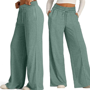 กางเกงโยคะขายาวผู้หญิง ระบายอากาศได้ดี แห้งเร็ว สวมใส่สบาย ทรงขากว้าง เอวสูง จากผู้ผลิตเสื้อผ้า - Product Image 6