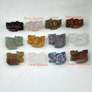 Haute qualité pierre précieuse minérale naturelle écureuil pierre Figurine Unique Animal Accent pour la décoration intérieure sculpté à la main pierres précieuses en vrac - Product Image 3