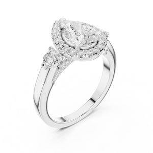 Bague de fiançailles en or 18 carats avec diamants ronds taille brillant Bijoux élégants - Product Image 3