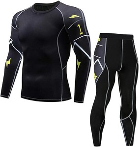 Traje de compresión a prueba de viento de poliéster 100% de alta calidad hecho en EE. UU. para hombres de talla grande patrón sólido Etiqueta Privada temporada de invierno - Product Image 5