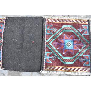 Alfombra turca étnica roja de 2x4,7 pies, área grande de lana, algas marinas, respaldo de látex, patrón de pasillo rectangular, abstracto de 10mm para decoración de habitación - Product Image 3