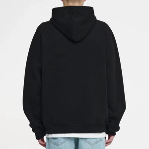 Sweat-shirt à capuche en molleton surdimensionné pour homme, personnalisé en gros, couleur unie, avec fermeture éclair 1/4 et impression de logo personnalisée - Product Image 3