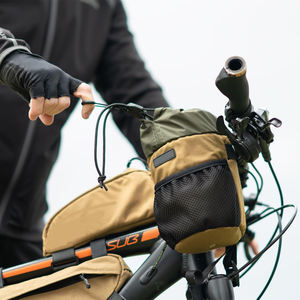 Sac de guidon de vélo vintage en polyester imperméable, <span class=keywords><strong>porte</strong></span>-bouteille d'eau, <span class=keywords><strong>porte</strong></span>-gobelet, rangement avant pour vélo, durable, réglable - Product Image 3