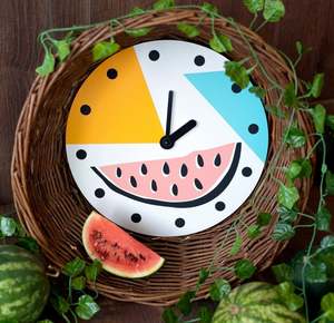Watermelon design used wall <b>clock</b> personality creative creative decorative hanging wall Dark For Living Room Minimalist <b>Melting</b> - Product Image 2