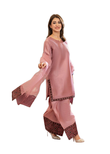 Ensemble Classique Long Shalwar Kameez pour Femmes - Ethnique Moderne Haute Qualité Prêt à Porter Tissu Personnalisable 2 Pièces Lavable Fête Diwali - Product Image 6
