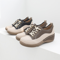 [JSHOE] Article tendance pour les filles, baskets à plateforme pour femmes en cuir de vache véritable, chaussures décontractées pour femmes, article quotidien