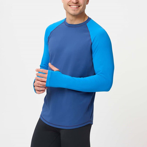 100% buen Material mangas largas Rash Guard para Hombres Nuevo diseño gimnasio Fitness cuello redondo adultos hombres Rash Guards - Product Image 2