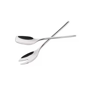 Ensemble de service de salade en acier inoxydable pour restaurant, ensemble de fourchettes et de cuillères à manche en laiton, ustensiles robustes - Product Image 5