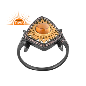 Fabrication de bijoux en argent sterling, bague en pierres précieuses naturelles avec diamant en plusieurs Tourmaline, offre spéciale, - Product Image 1