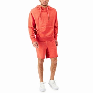 Ensemble sweat-shirt et short de sport pour homme, coupe slim, uni, manches longues, pour la rue, été - Product Image 1