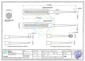 Volkman Manual Orthopedic Curettes Single-Ended Steel and Stainless Steel Scoop Stainless Steel Material Dental Surgical Bone - Product Image 6