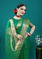 Saree Organza dengan Bordir Payet, Kerjaan Mewah Berkualitas Tinggi, Fashionable, Mudah Dibersihkan, Cocok untuk Acara Spesial, Pakaian Tradisional, Pakaian Pesta