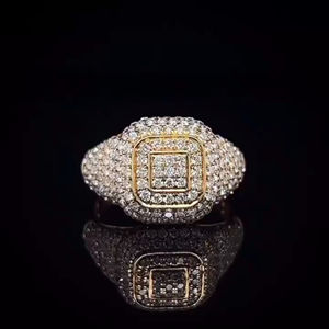 RB Gems lujo 10K oro blanco púrpura Baguette corte diamante anillo en forma de corazón Hip Hop Iced VVS Moissanite para boda o fiesta - Product Image 2