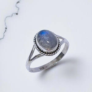 Nueva llegada labradorita piedra preciosa plata bisel ajuste hecho a mano joyería plata esterlina alto pulido anillo para mujer - Product Image 2