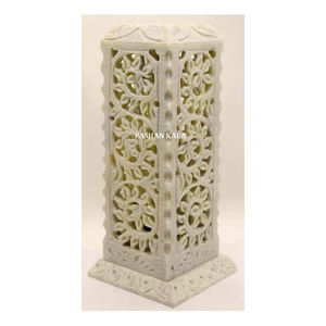 Torre de palo de incienso con diseño de flor tallada hecha a mano de esteatita Natural para decoración de hotel en casa y artículo de regalo corporativo - Product Image 1