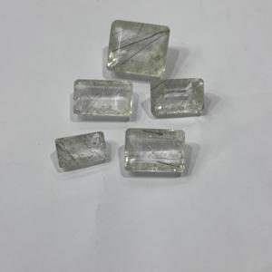 Piedras preciosas de Cuarzo rutilado facetado de tamaño libre Piedras sueltas de Esmeralda negra rutilo natural para joyería - Product Image 4