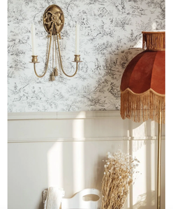 Candelabro Decorativo para el Hogar, Hecho a Mano, Ecológico, de Latón Dorado con Cinta Francesa, Personalizable con Estampado, para Bodas y Pascua, para Fuego Real - Product Image 3