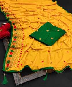 Ropa de fiesta, ropa informal, Sari bordado con pieza de blusa, ropa de mujer india, Sari a bajo precio, venta al por mayor, Surat Alphanumero - Product Image 2