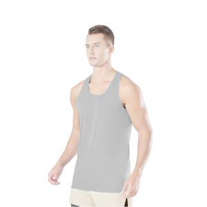 Débardeur sans manches en coton pour hommes séchage rapide maille Fitness Gym porter bouton fabricant Stringer tricoté tissage trou décoration - Product Image 6