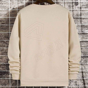 Sudaderas de cuello redondo unisex con logotipo personalizado al por mayor, sudaderas de algodón extragrandes estampadas en blanco para hombre - Product Image 2