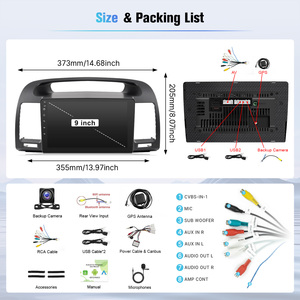 Nhà máy 9 ''gps Stereo âm thanh <span class=keywords><strong>Android</strong></span> đa phương tiện Carplay màn hình cảm ứng xe đài phát thanh Player với Carplay cho Toyota Camry 2002-2006 - Product Image 6