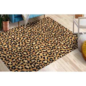 Tapis de couloir imprimé léopard : Décoration de bureau moderne, tailles personnalisées, tapis doux non tissé - Product Image 3